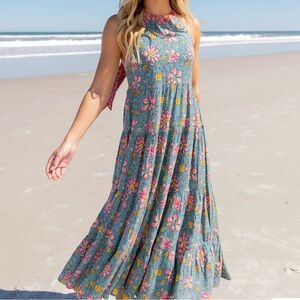 NATURAL LIFE Floral Maxi Dress - Blue and Pink